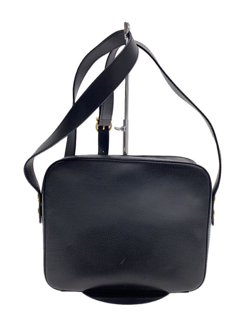 Salvatore Ferragamo Gancini Shoulder Bag Leather Black